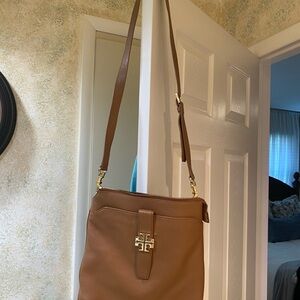 Tory Burch Brown Shoulder Bag with Gold Hardware